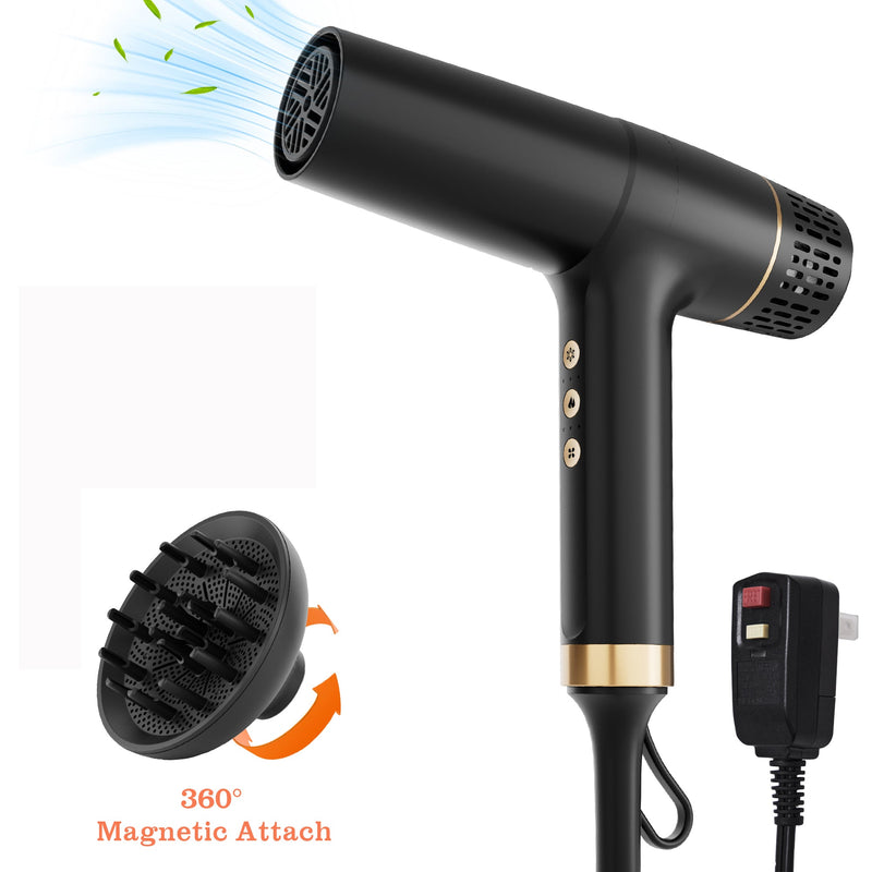NICEBAY Blow Dryer, Ionic Hair Dryer with High-Speed 110000RPM, 1600W Brushless Motor, Fast Hair Drying