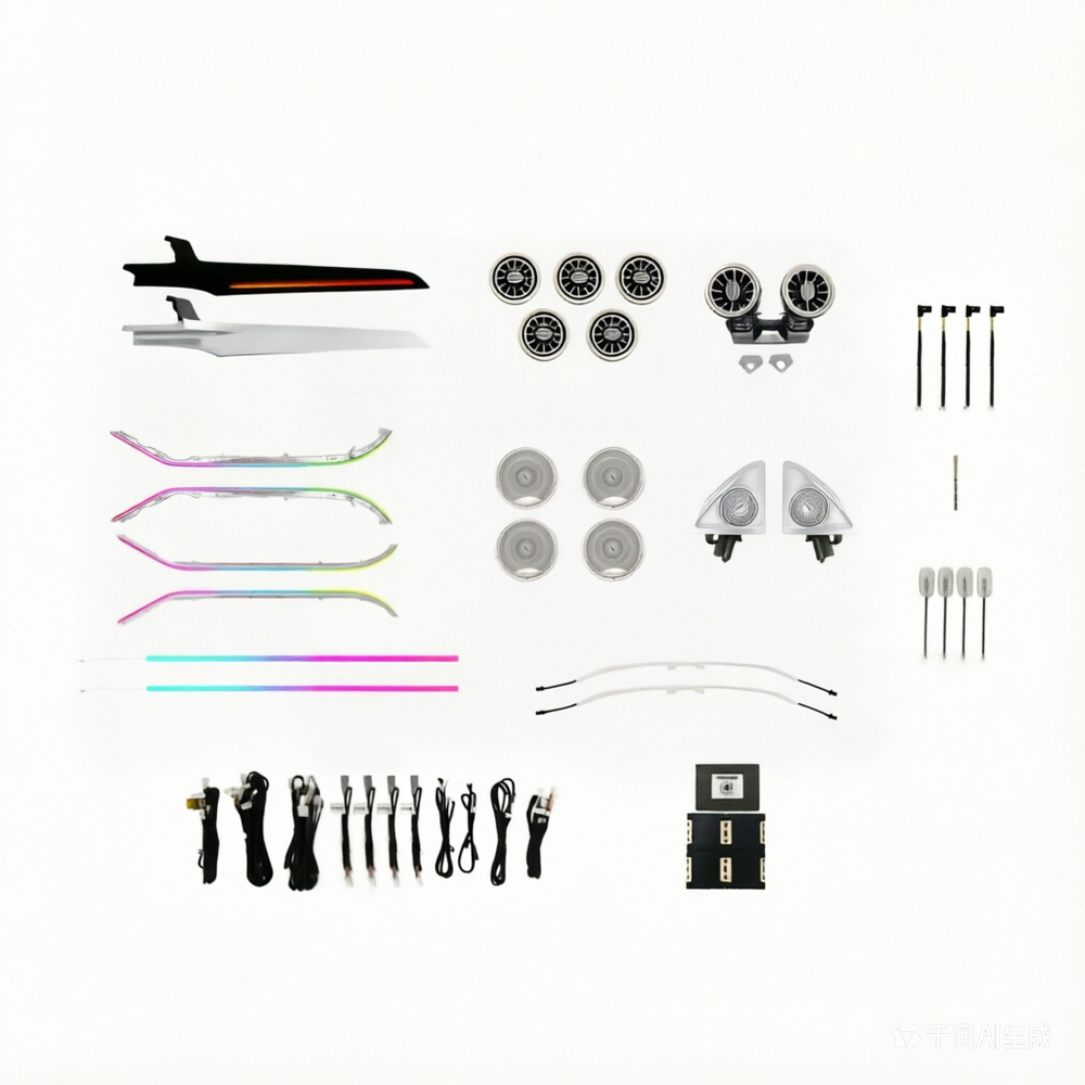 ZYCELA Benz GLC X253 W253 C205 W205 2015-2022 Ambient Light Kit 64 Color LED Smart Symphony Car Fitment 3-5W 1 Year Warranty 12V